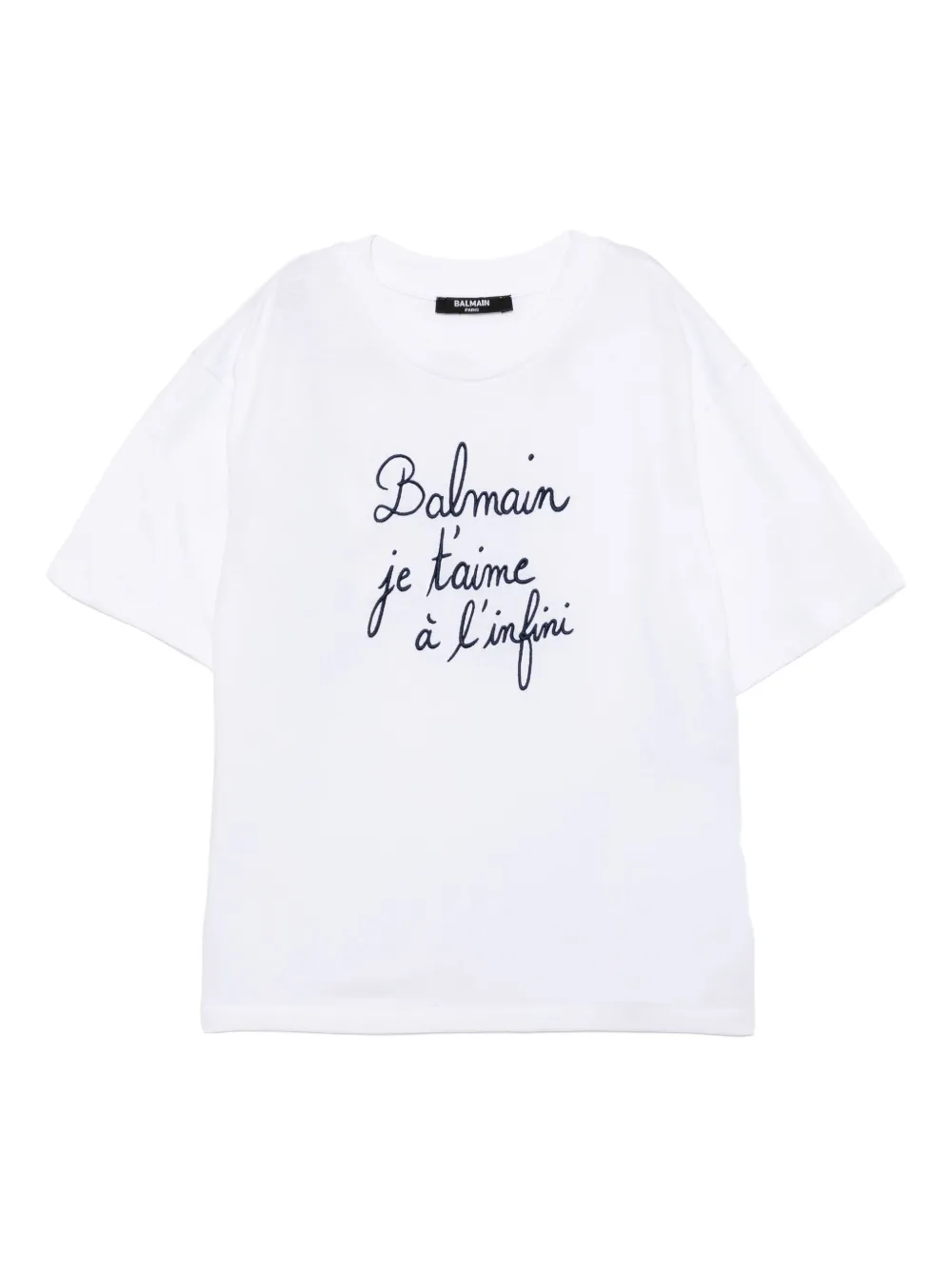 Balmain Kids Katoenen T-shirt Wit