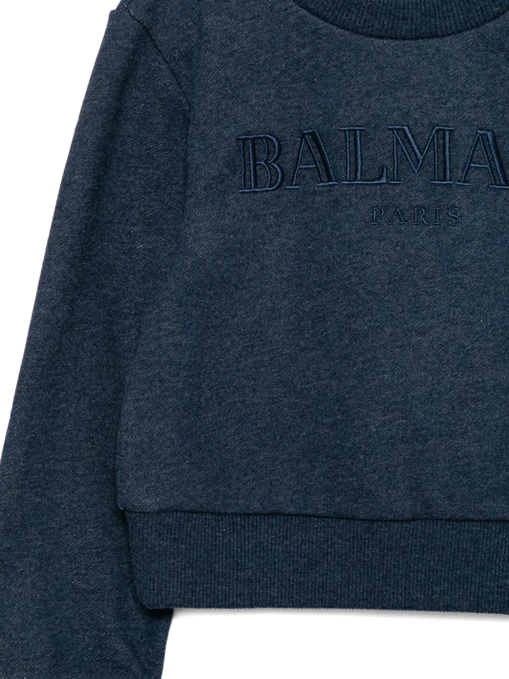 Balmain Kids Sweater met geborduurd logo Blauw