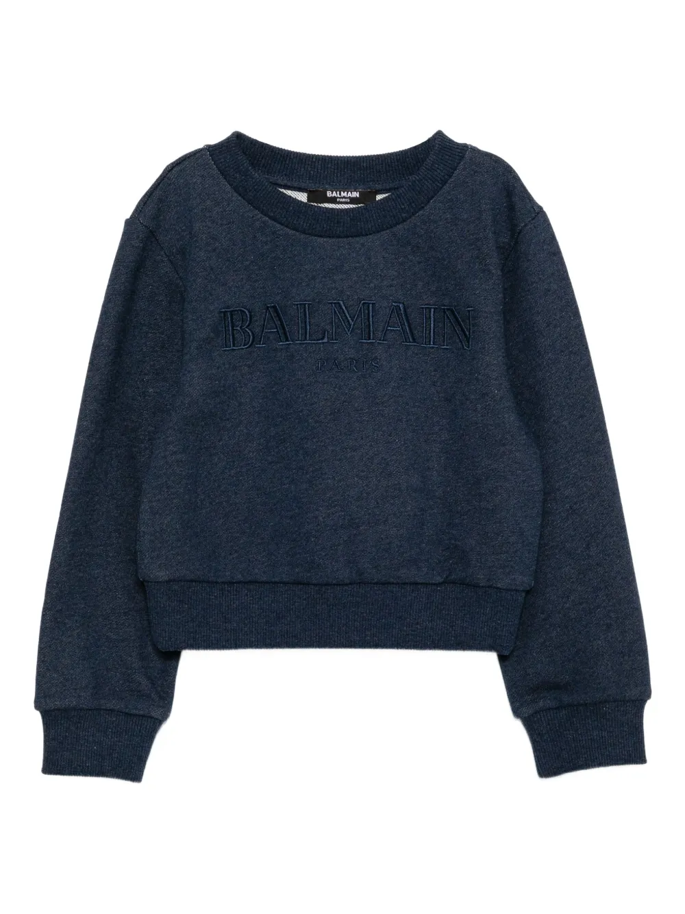 Balmain Kids Sweater met geborduurd logo Blauw