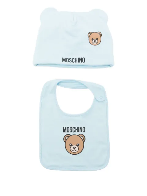 Moschino Kids Teddy bear-print beanie set