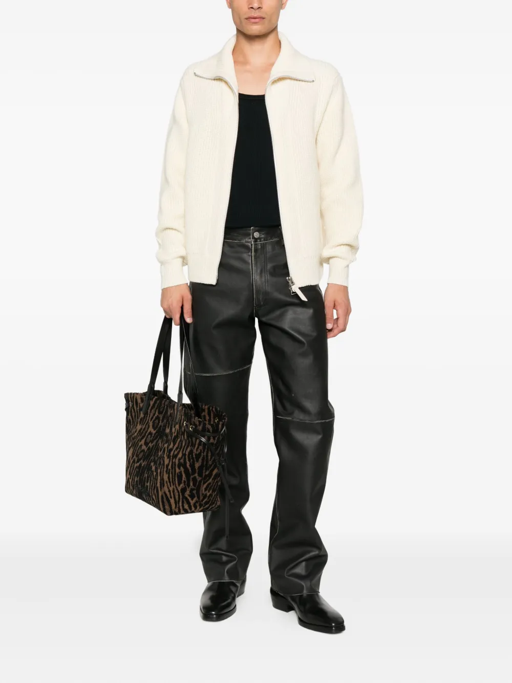 TOM FORD Trui met hoge hals en rits Beige