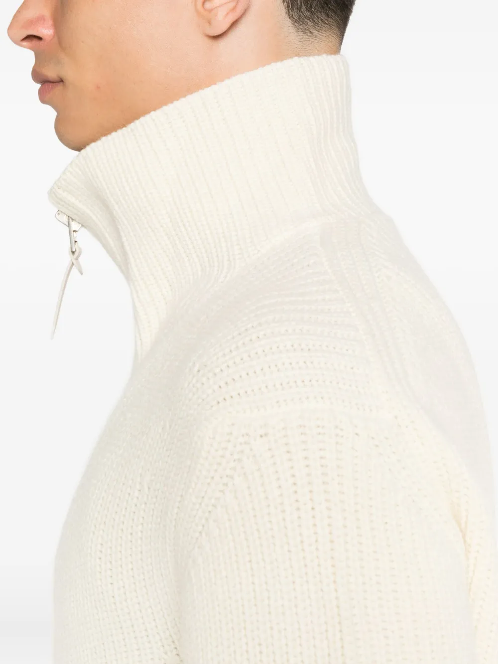 TOM FORD Trui met hoge hals en rits Beige