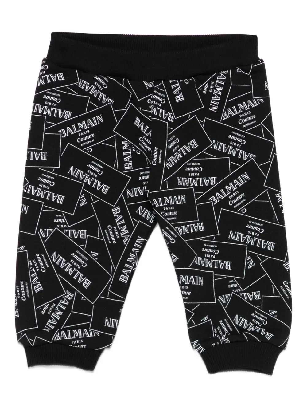 Balmain Kids logo-plaque tracksuit bottoms Zwart