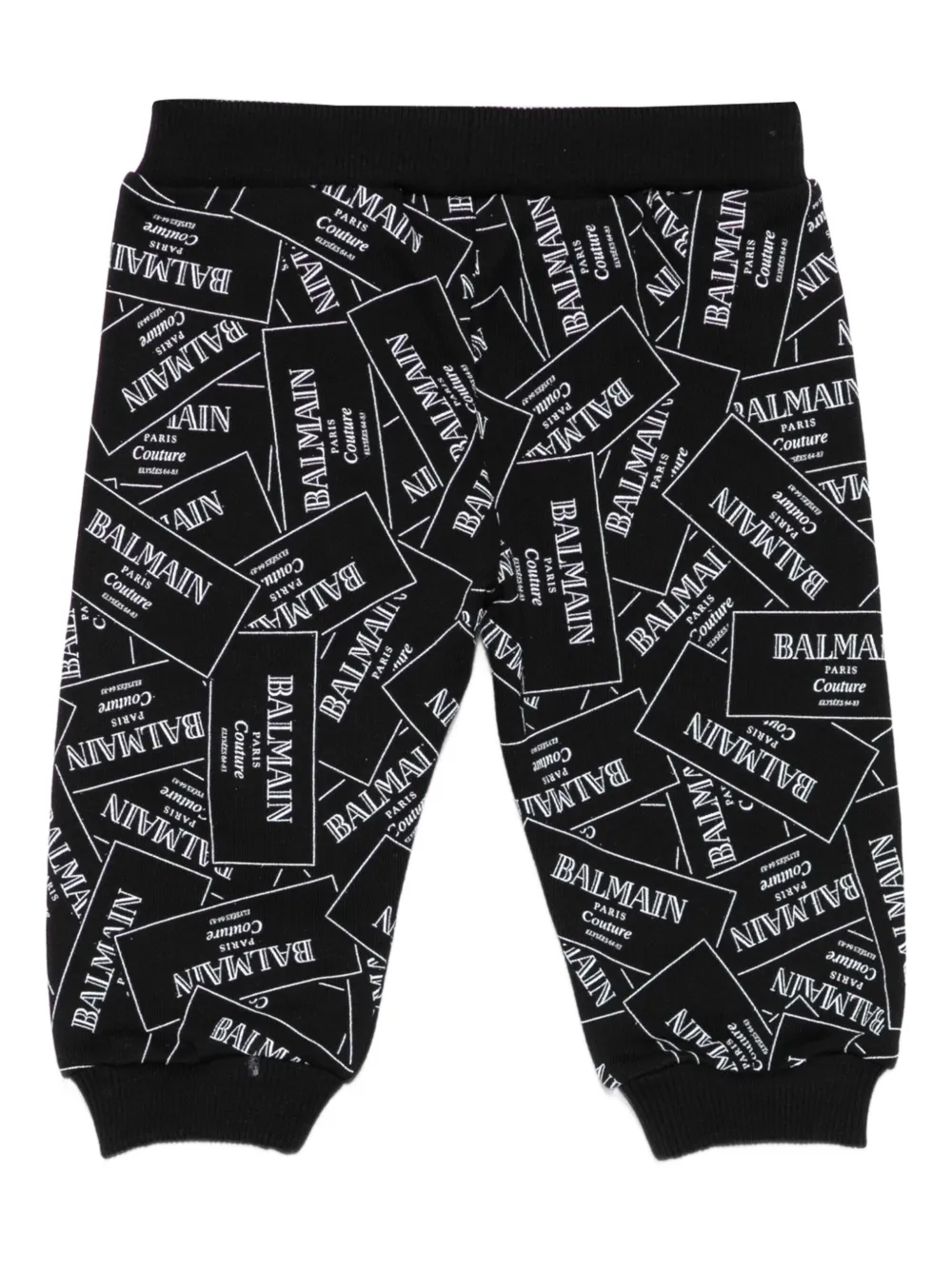 Balmain Kids logo-plaque tracksuit bottoms Zwart