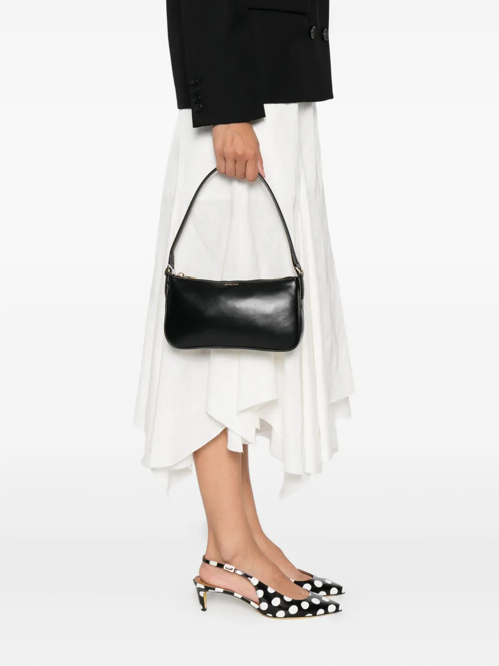ANINE BING leather tote bag Zwart