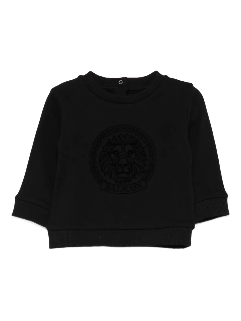Balmain Kids lion-emblem sweatshirt Zwart