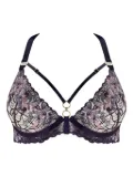 Bordelle Amela Plunge embroidered lace bra - Purple