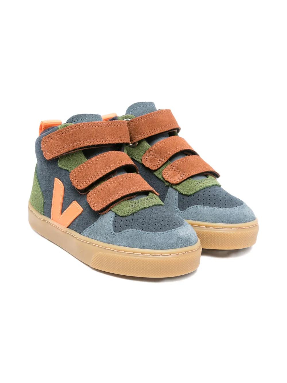 VEJA Kids touch-strap suede trainers Blue