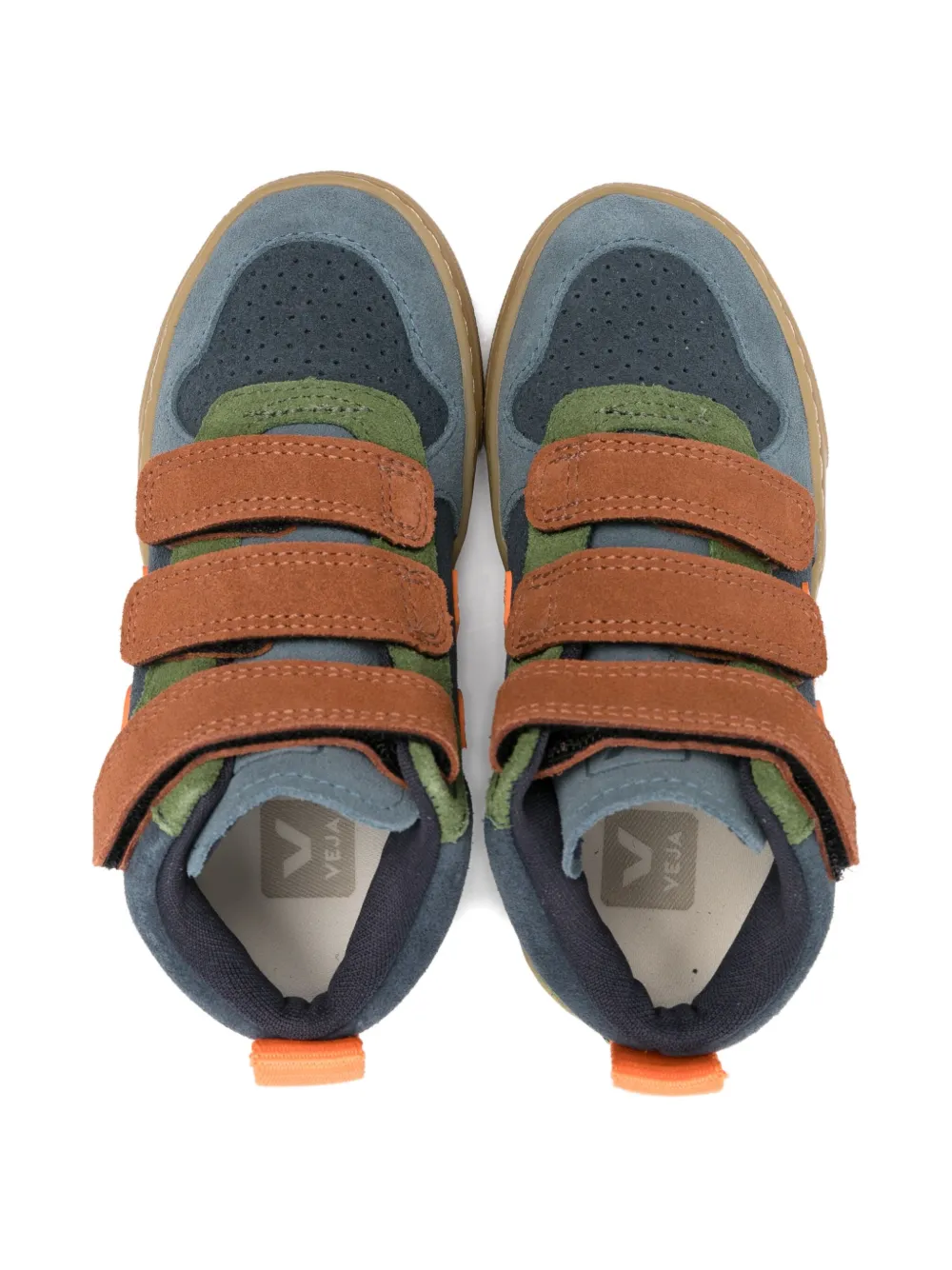 VEJA Kids touch-strap suede trainers Blue
