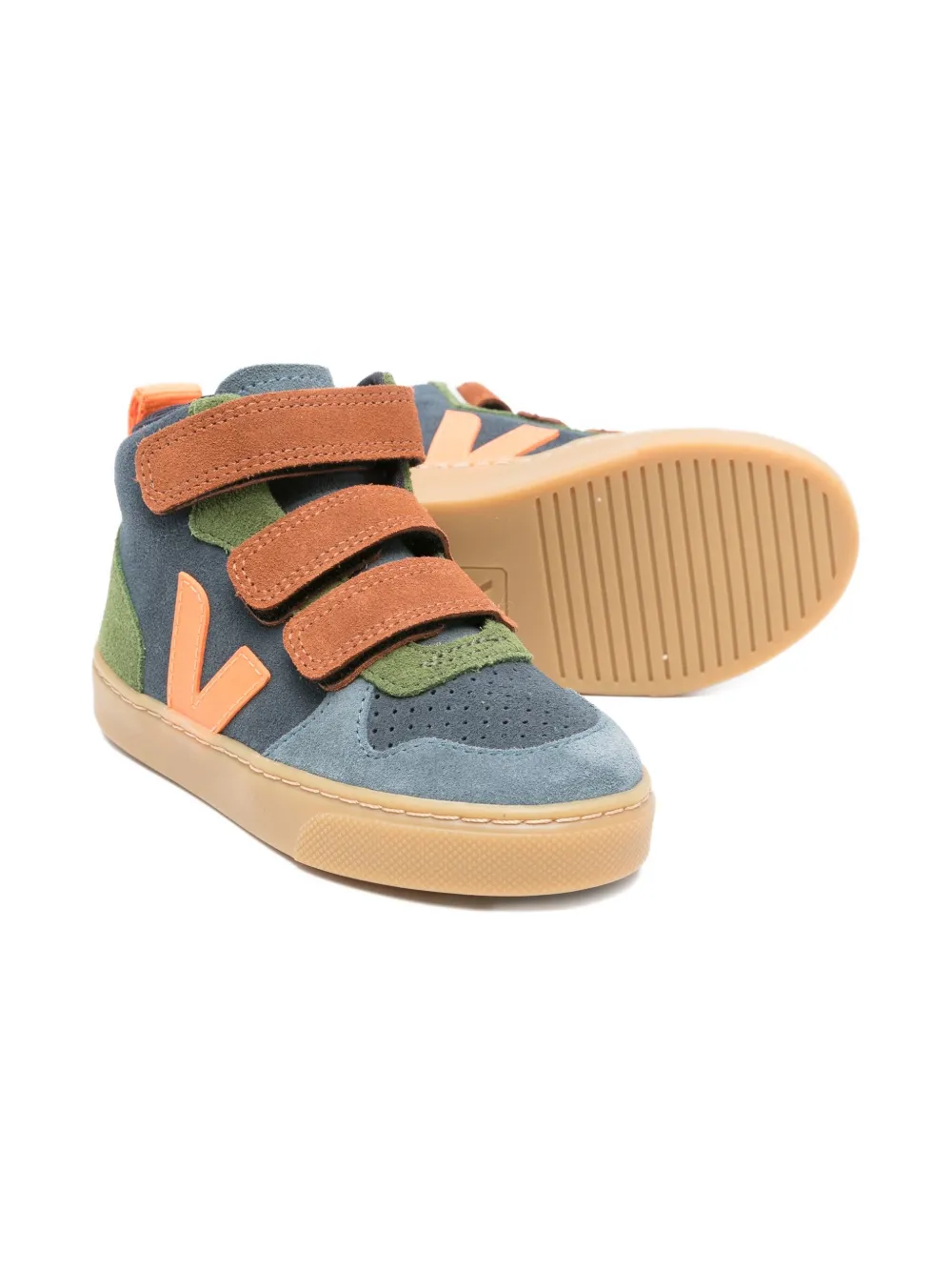 VEJA Kids touch-strap suede trainers Blue