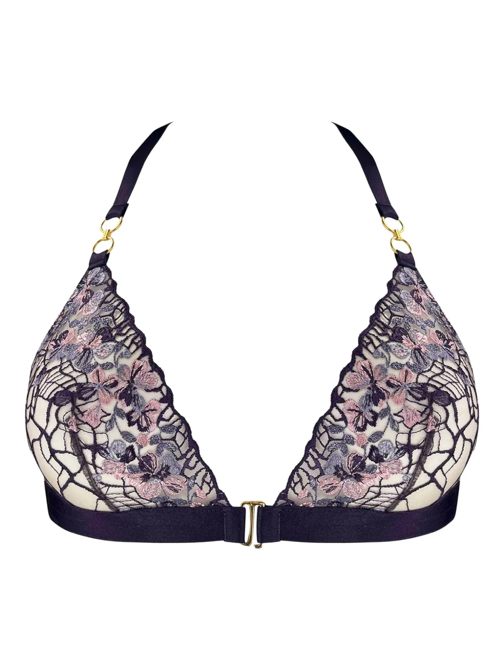 Amela embroidered triangle bra