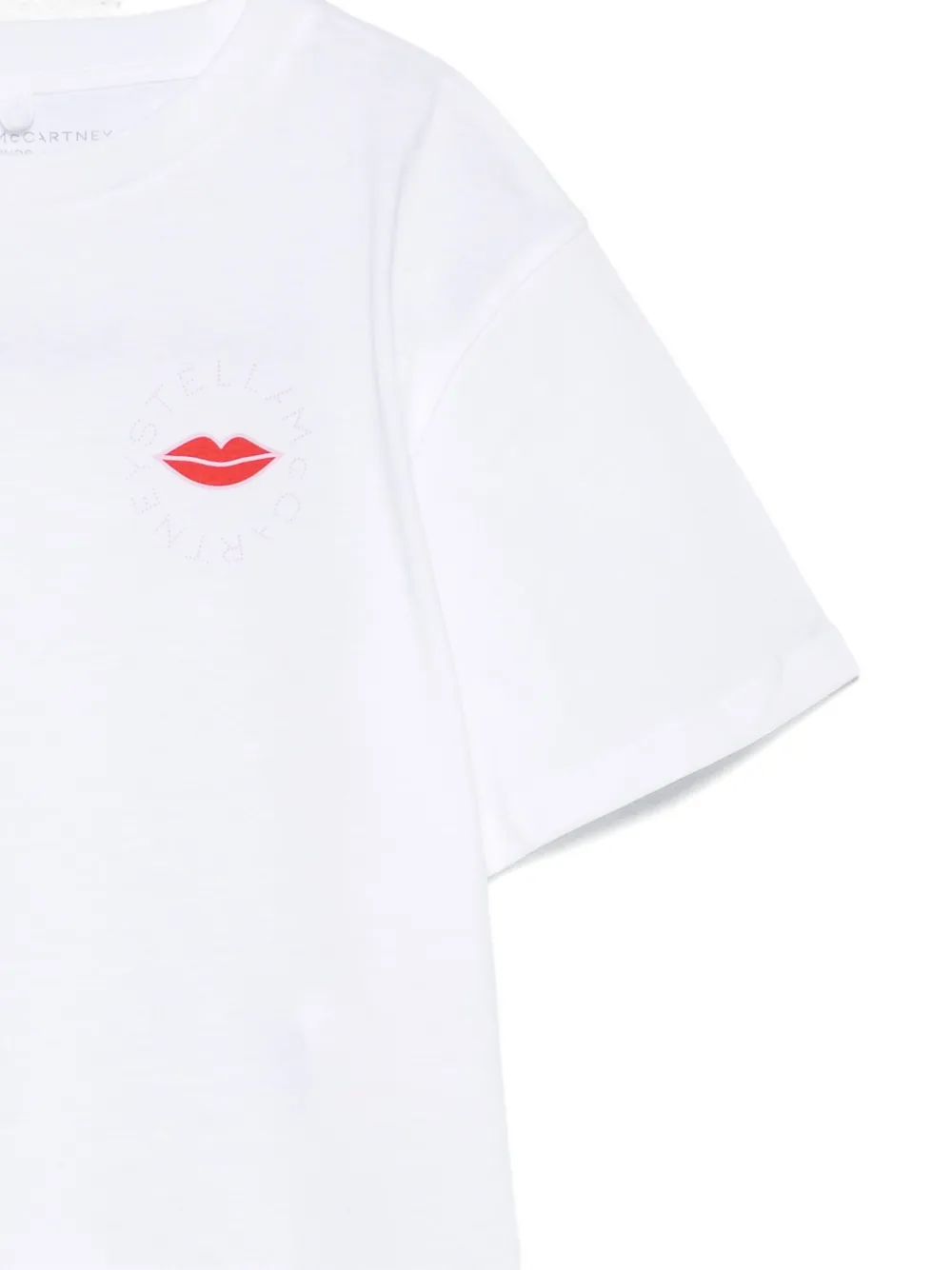 Stella McCartney Kids lip-print cotton top Wit