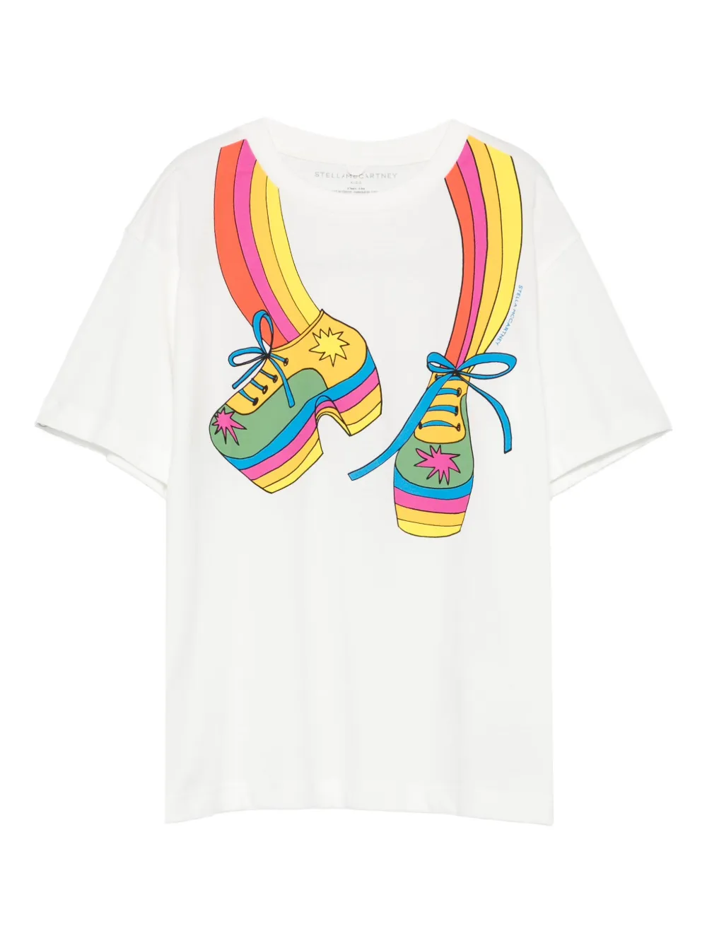 Stella McCartney Kids rainbow-print t-shirt Wit