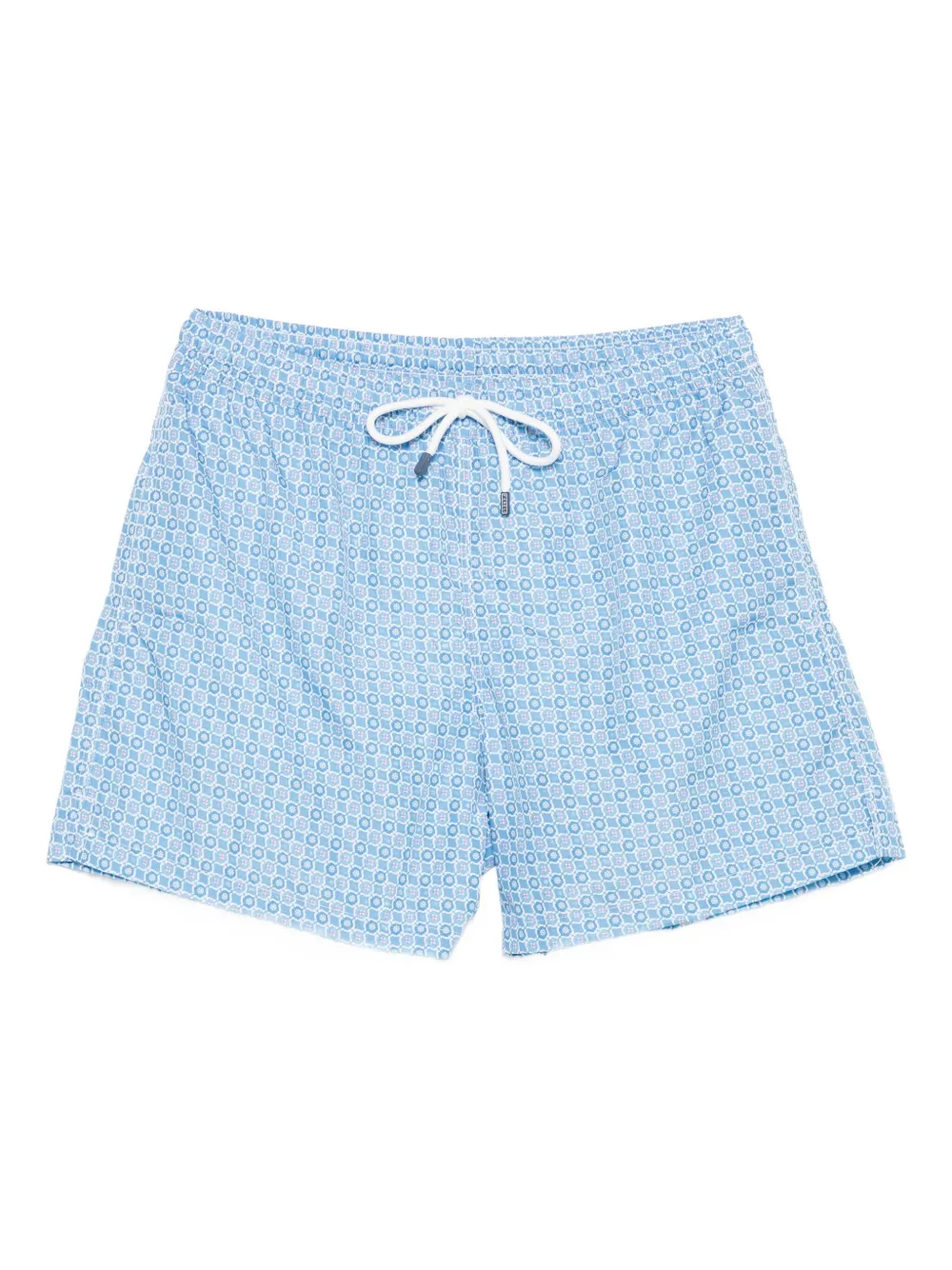 Fedeli Madeira geometric-pattern swim shorts Blauw