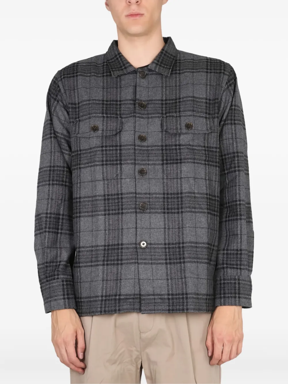 Universal Works チェック シャツ - グレー Universal Works チェック シャツ - グレー