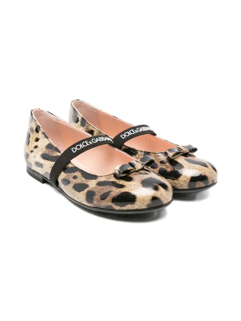 Dolce & Gabbana Kids leopard-print ballet flats Brown