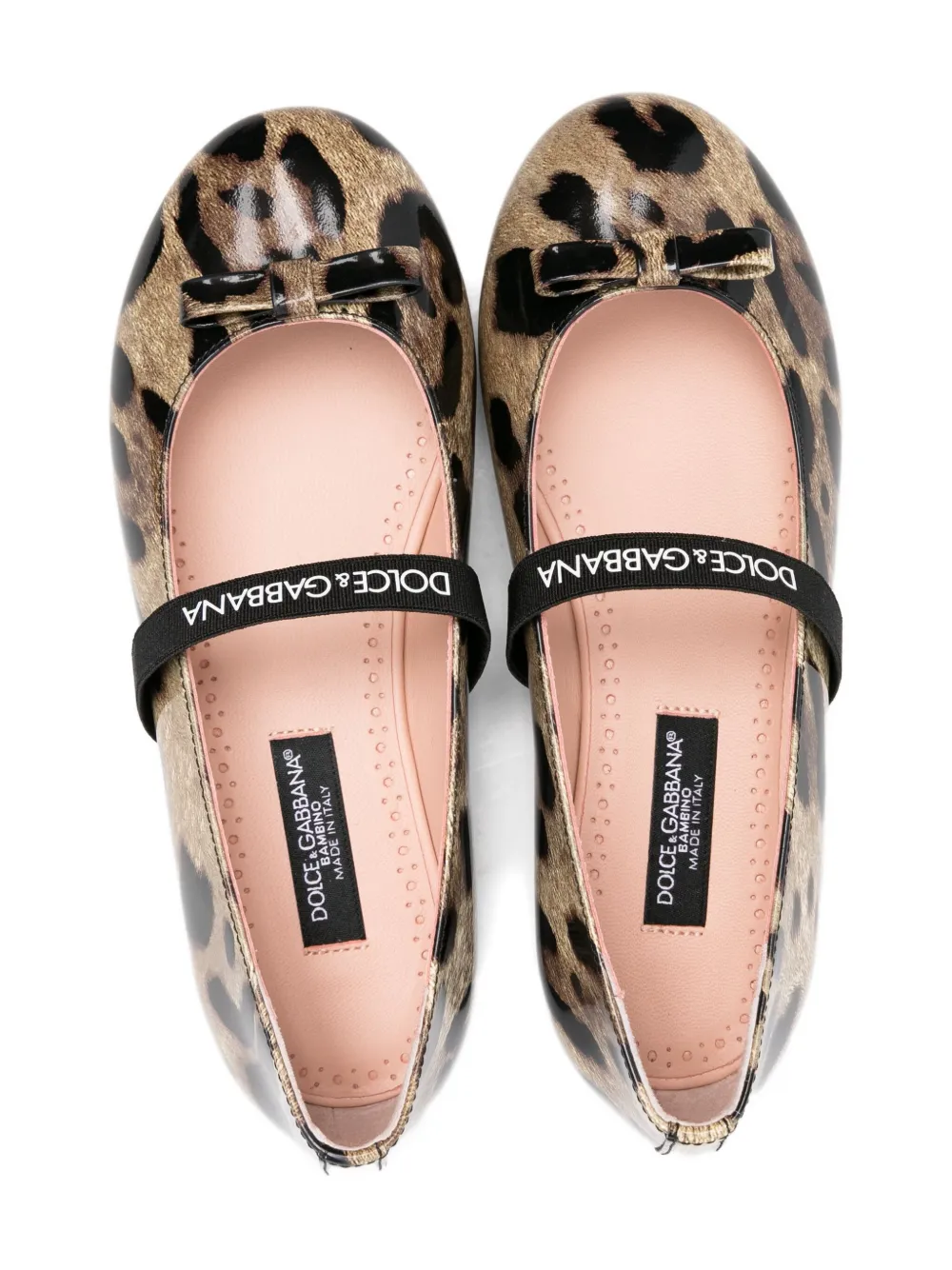 Dolce & Gabbana Kids leopard-print ballet flats Brown
