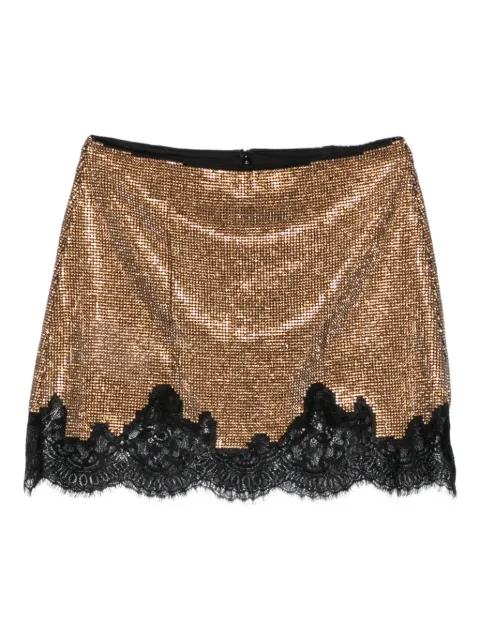 Self-Portrait lace-trim mini skirt