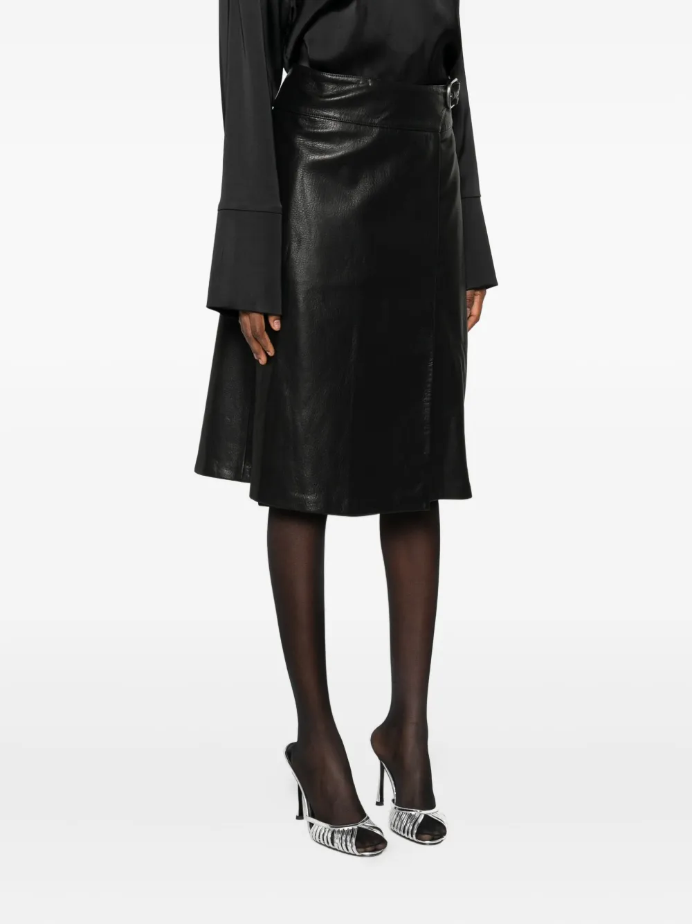 Simkhai Wrap Midi Skirt In Black