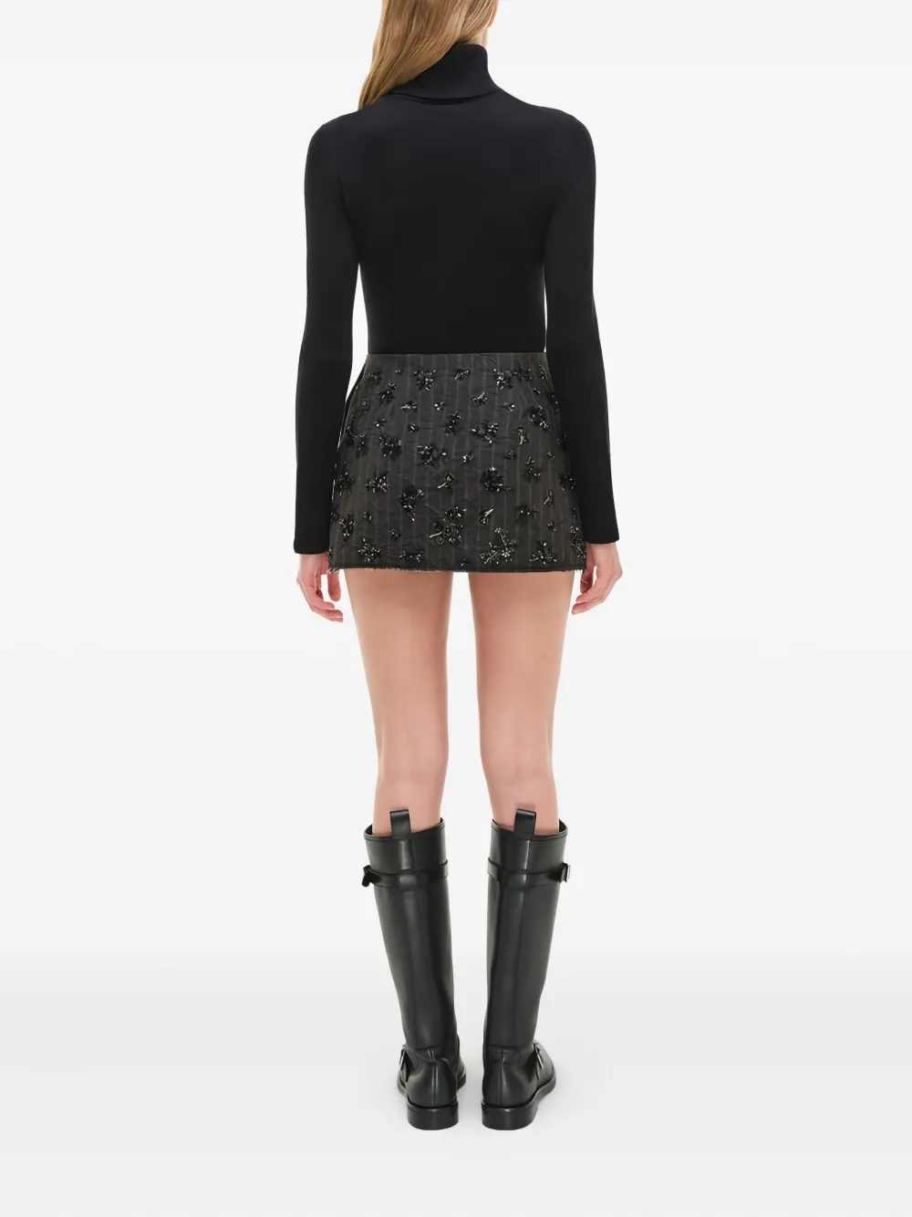 Simkhai Gestreepte verfraaide mini-rok Grijs