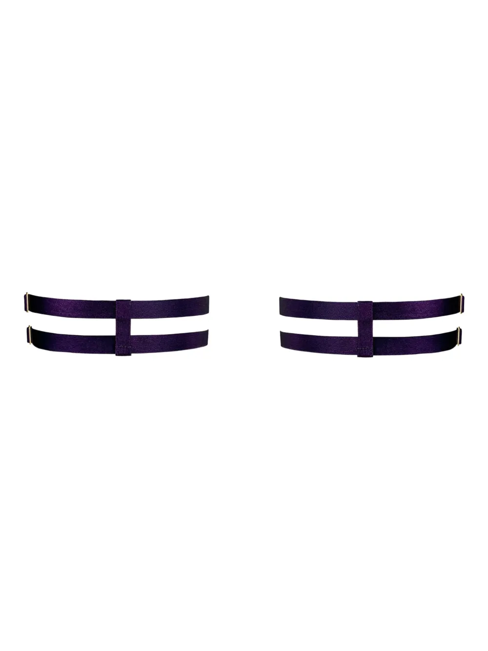 Bordelle Nara Double-strap Gold-ring Garters In Black