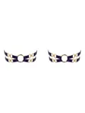 Bordelle Nara double-strap gold-ring garters - Purple
