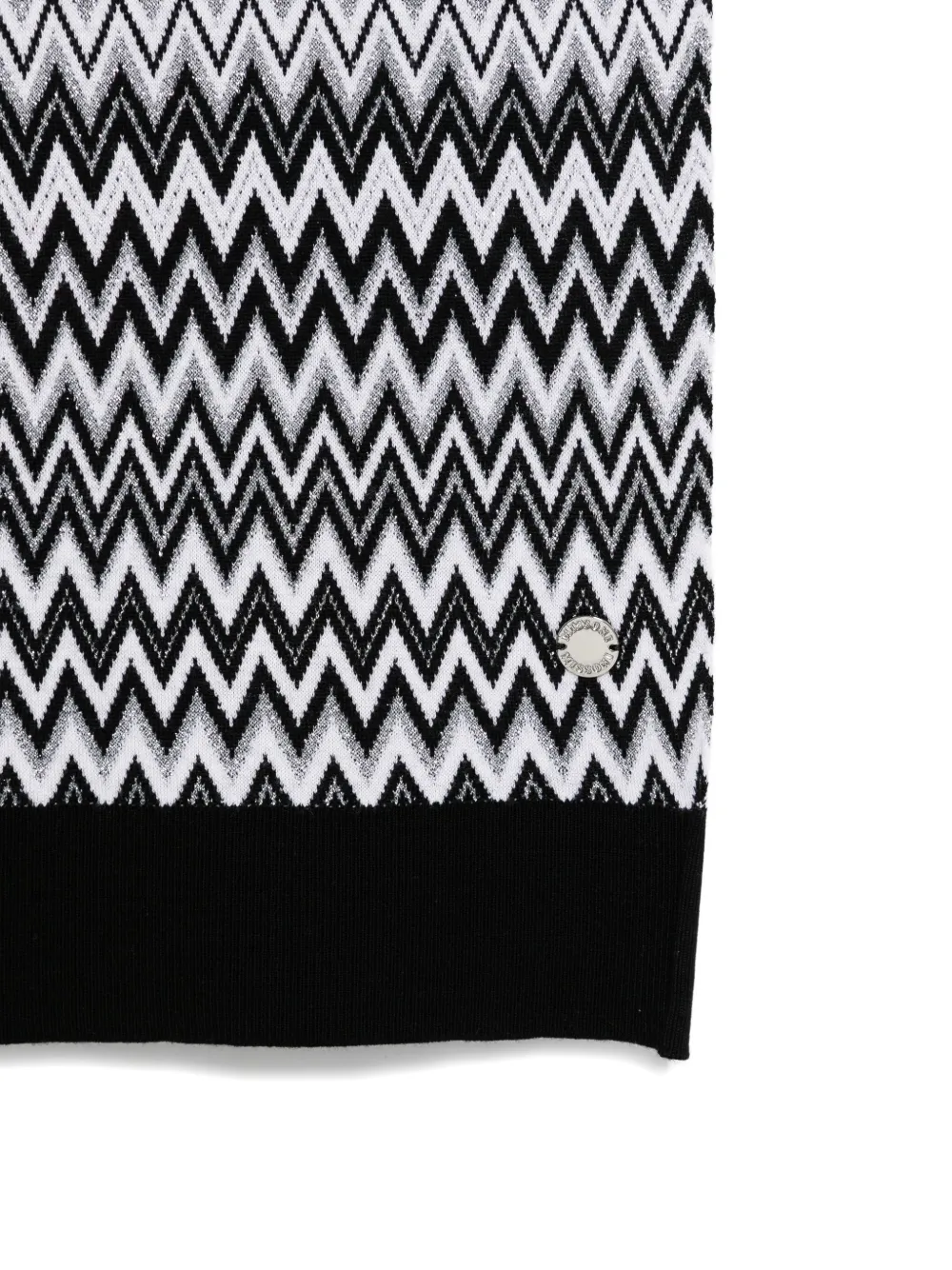 Missoni Kids Gebreide sjaal met chevron patroon - Zwart