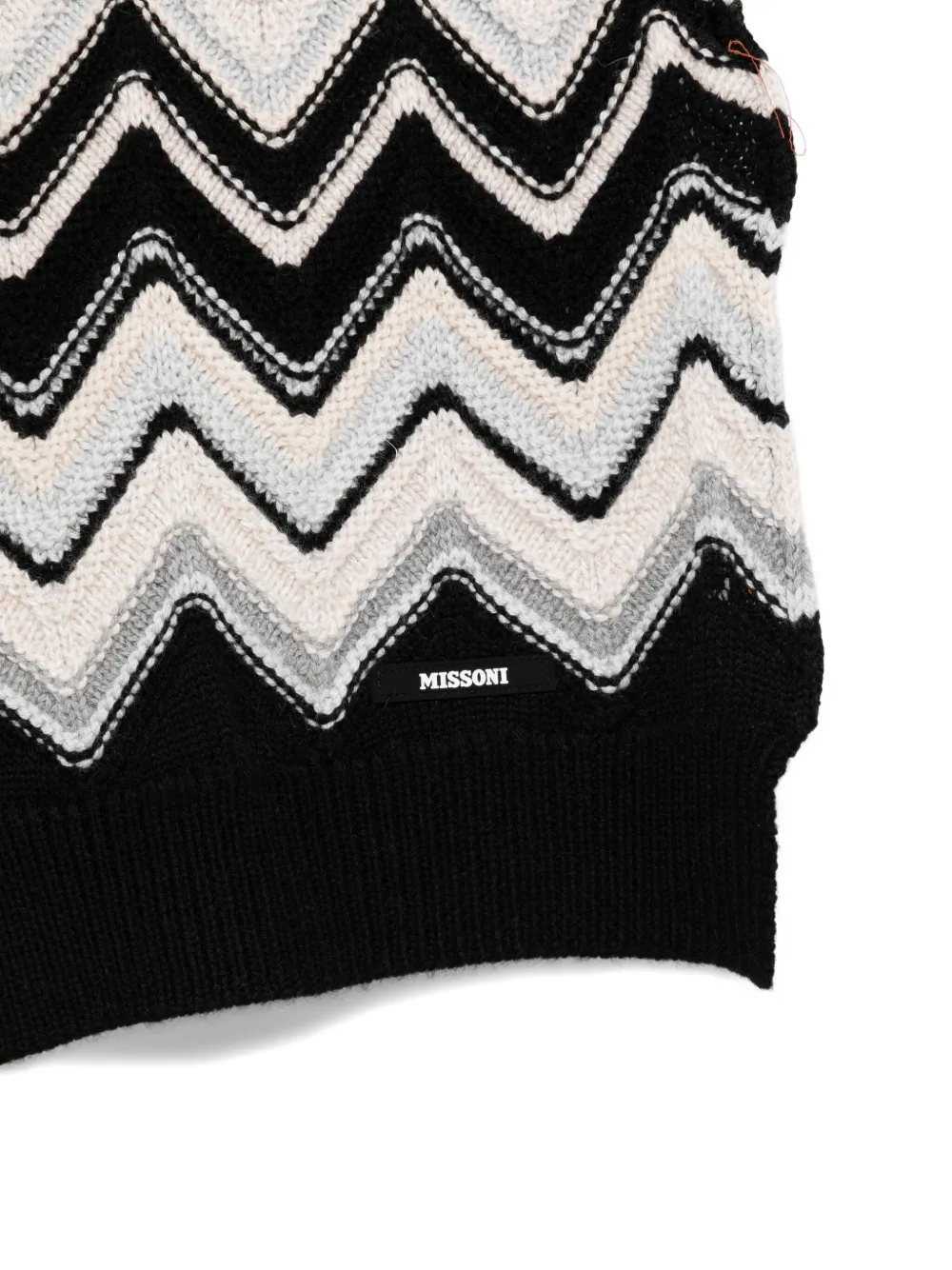 Missoni Kids Sjaal met chevron-patroon - Zwart