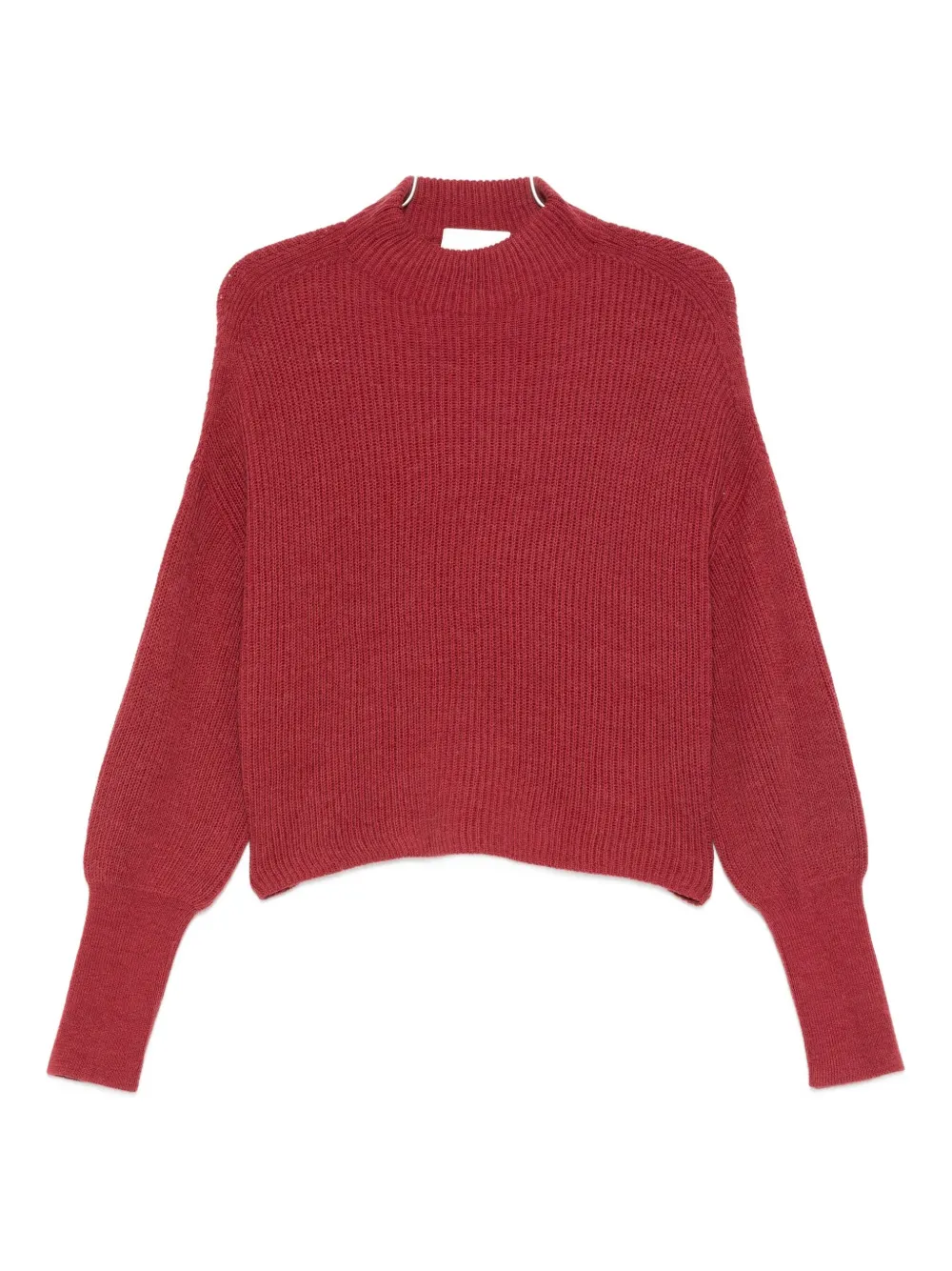 Closed Oversized Wool Blend Sweater With High Neck And Voluminous Sleeves In Red