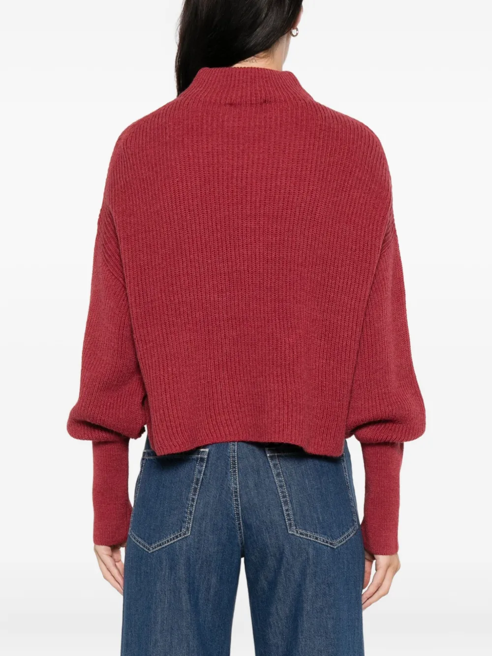 Closed high-neck ribbed jumper Rood