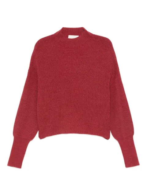 Closed high-neck ribbed jumper