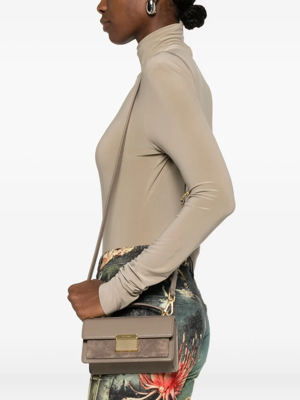 Golden Goose small Venezia suede-panelled tote bag - Beige