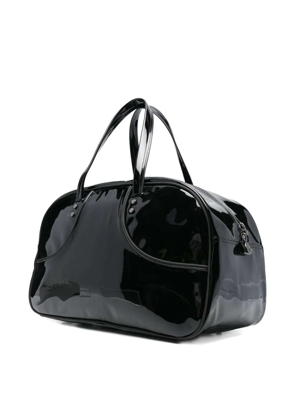 Puma 1976 Grip Patent-leather Top-handle Holdall In Black