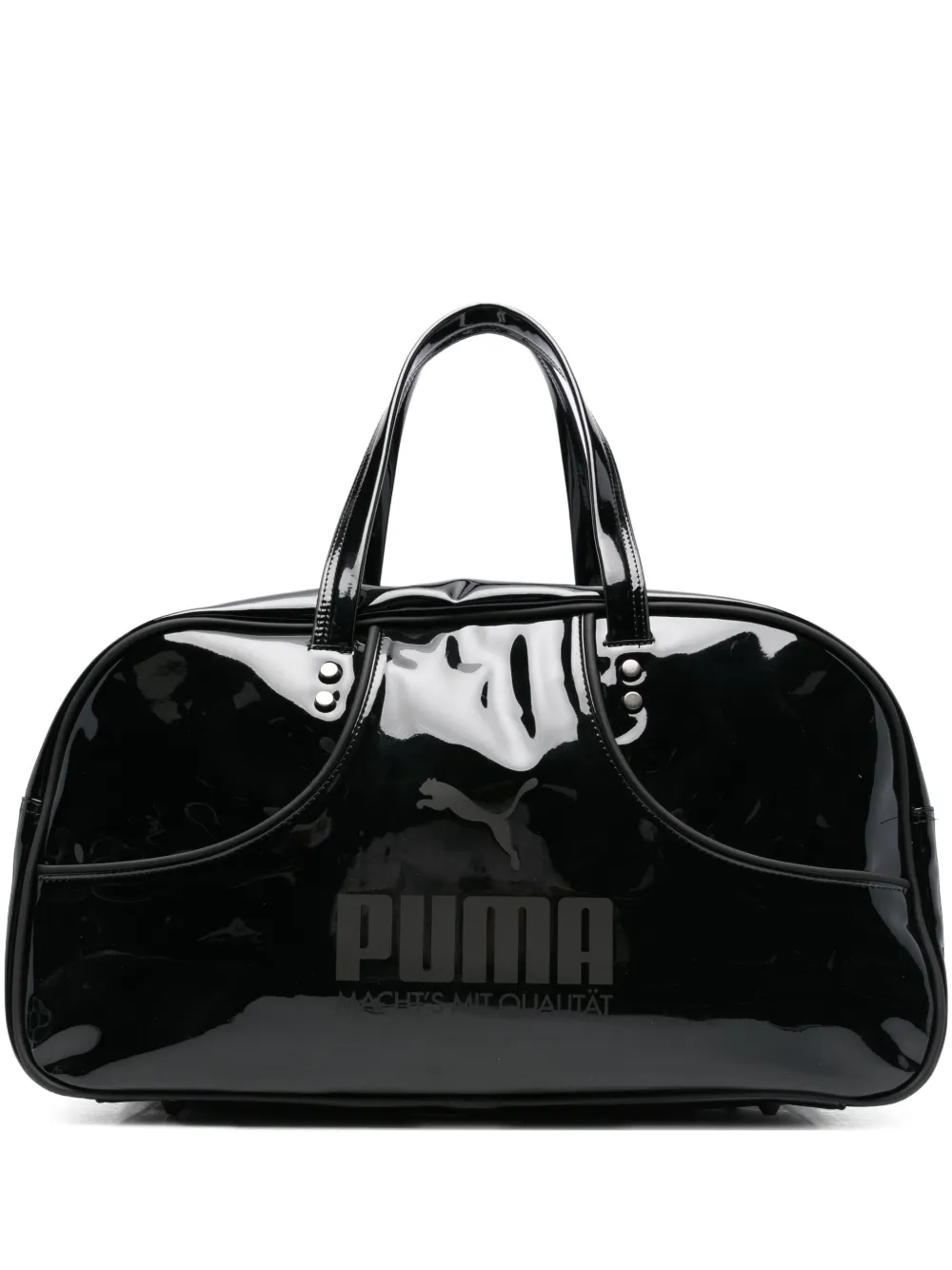 PUMA 1976 Grip lakleren reistas met handgreep Zwart