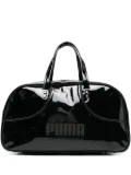 PUMA Puma 1976 Grip patent-leather top-handle holdall - Black