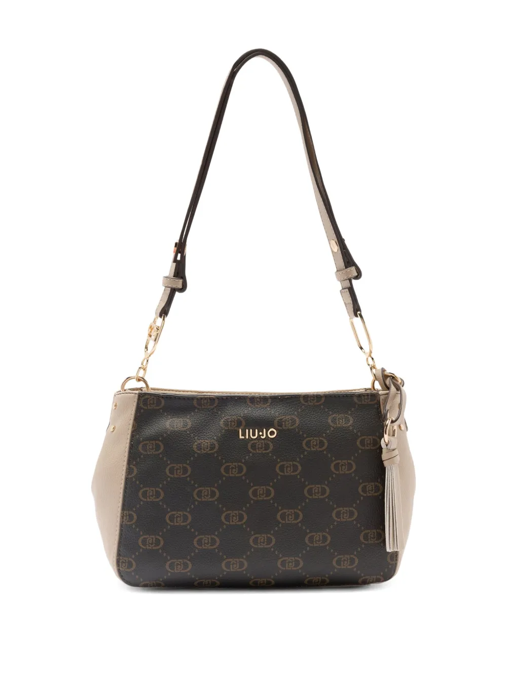 Liu •jo Medium Monogram Shoulder Bag In Brown