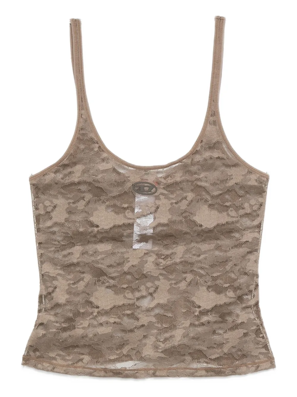 Diesel lace-panelled top - Marrone