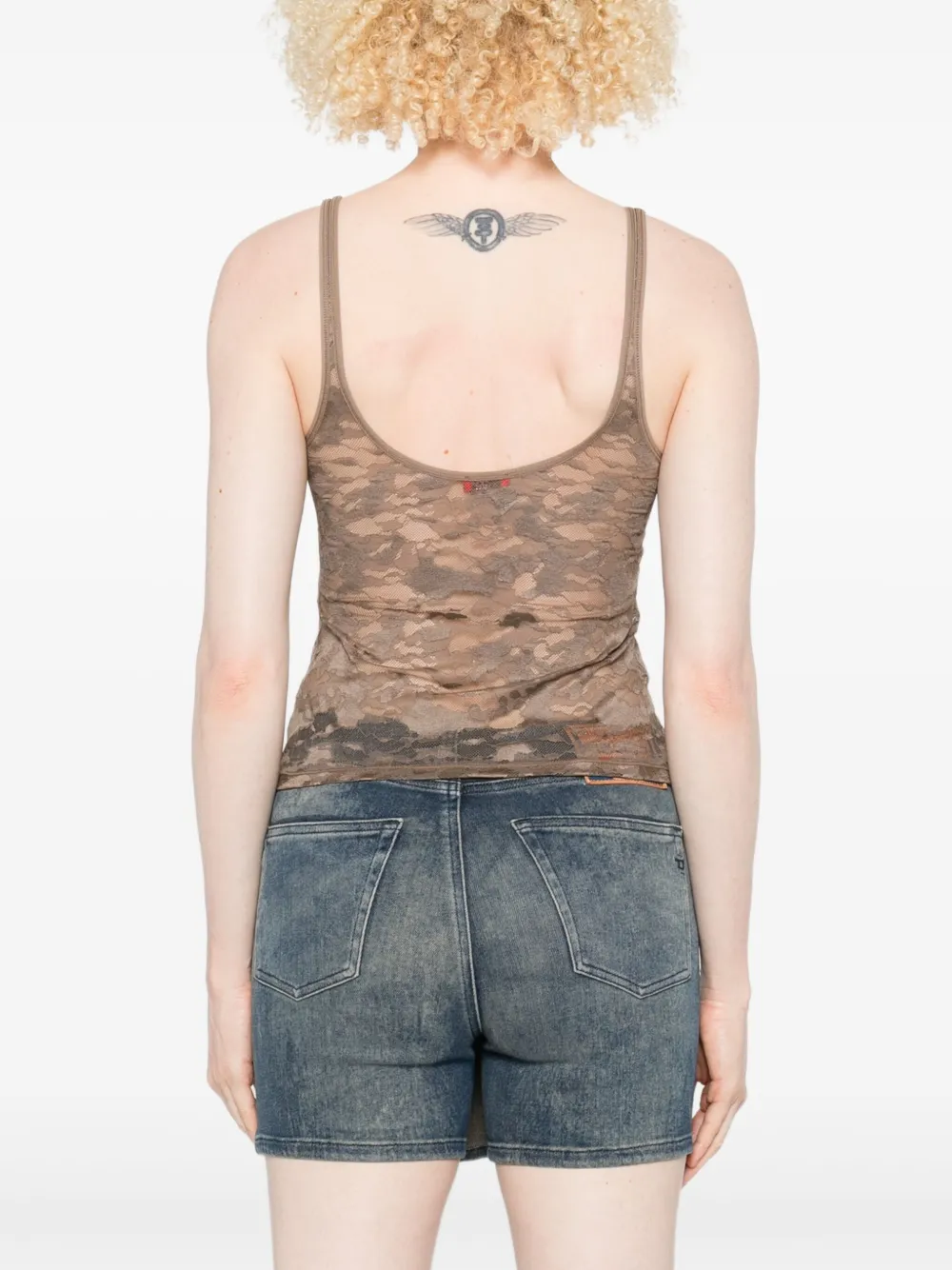 Diesel Tanktop met kant Bruin