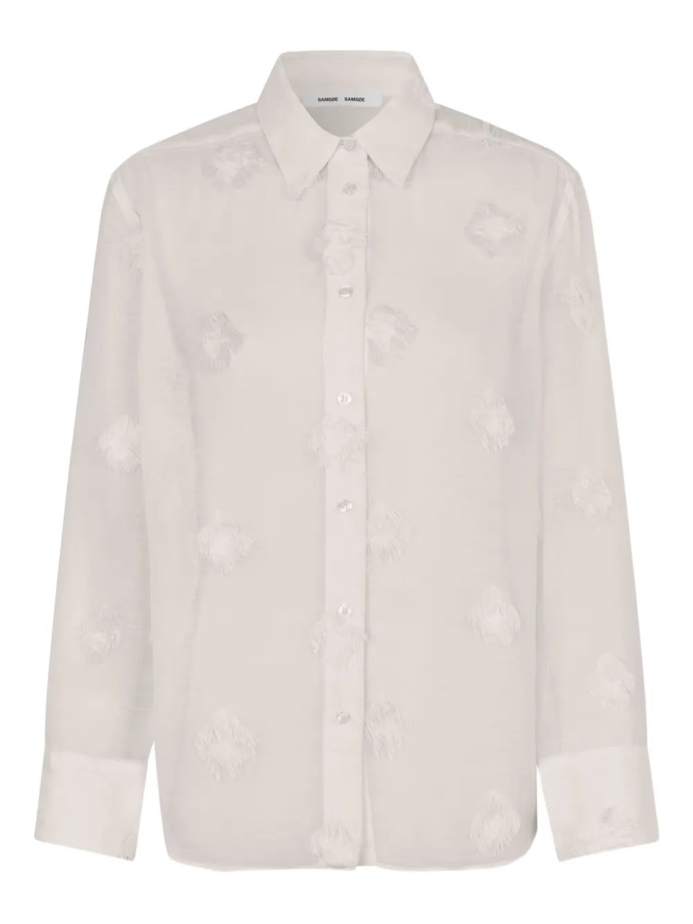 SAMSOE fringed-details shirt Beige