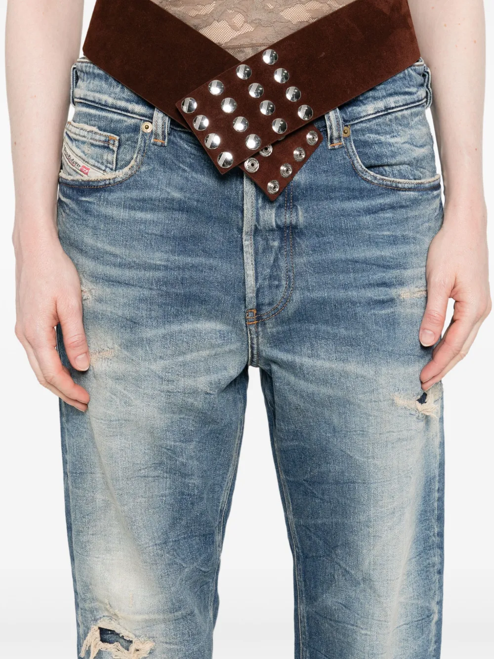 Diesel Gerafelde jeans Blauw