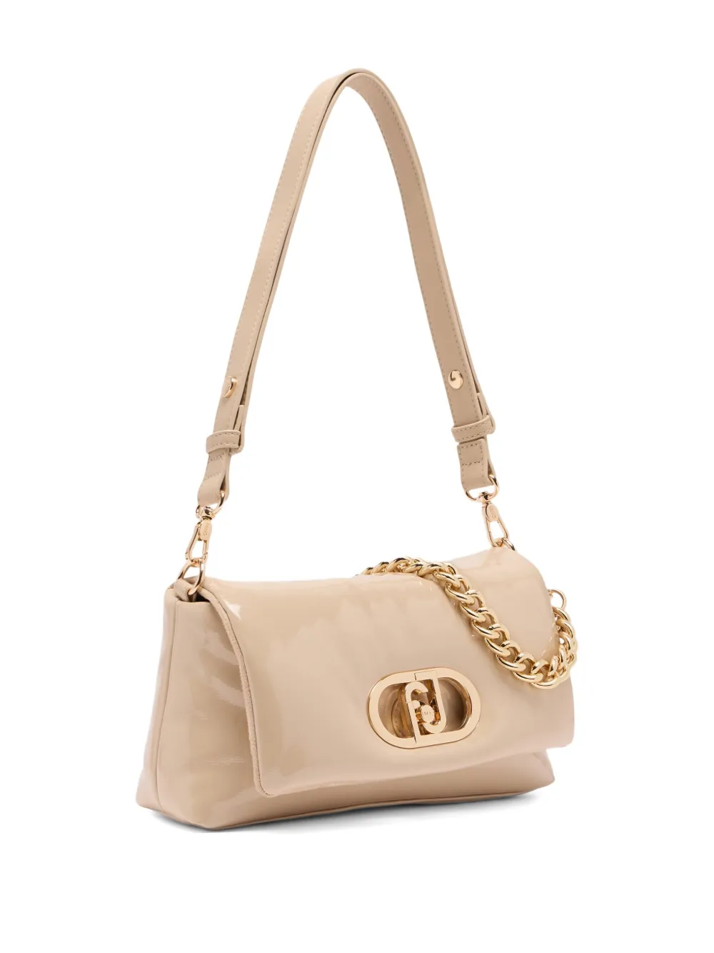 LIU JO medium LaPuffy chain-strap satchel bag Beige