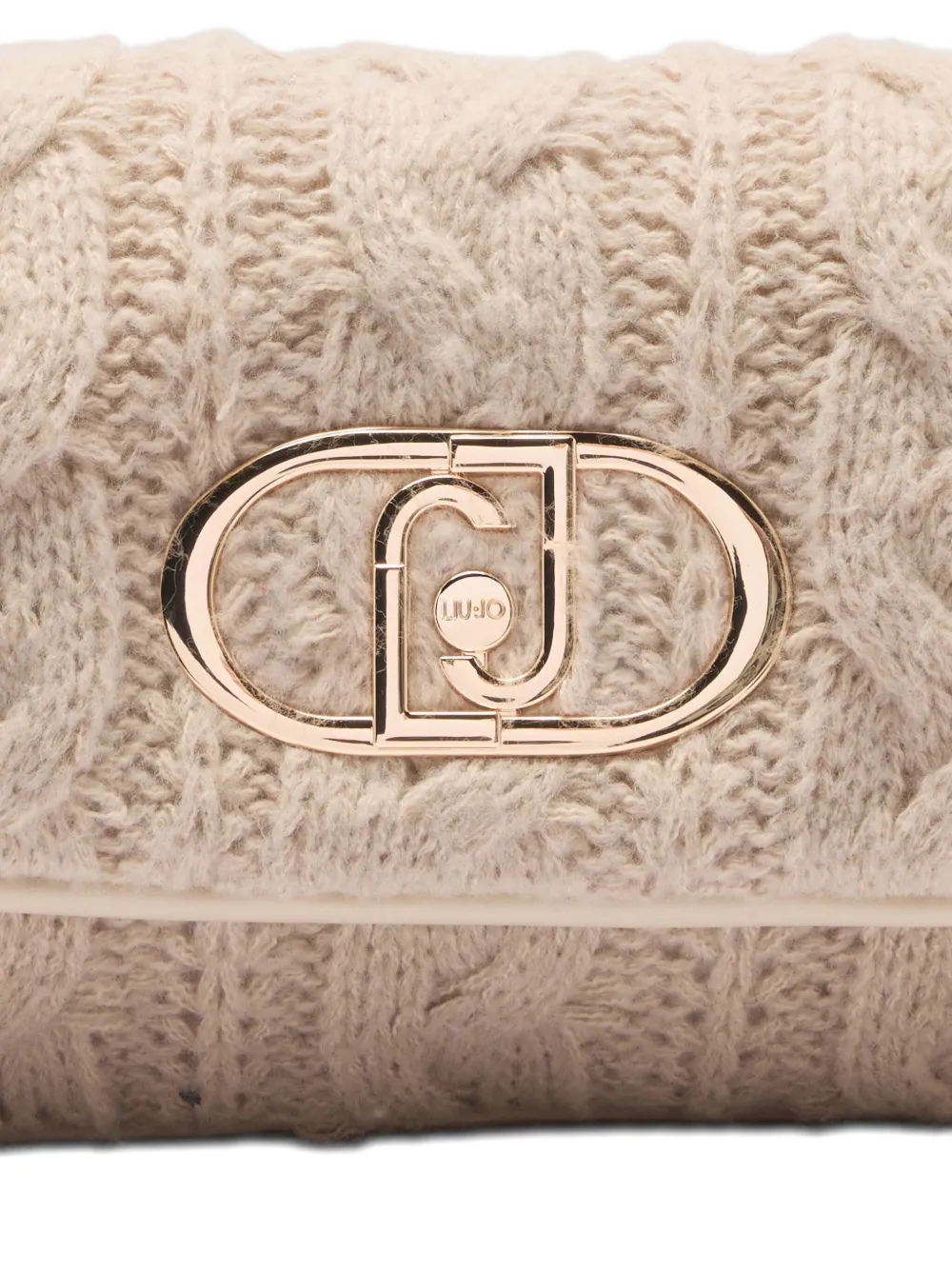 LIU JO medium LaPuffy cable-knit cross body bag Beige