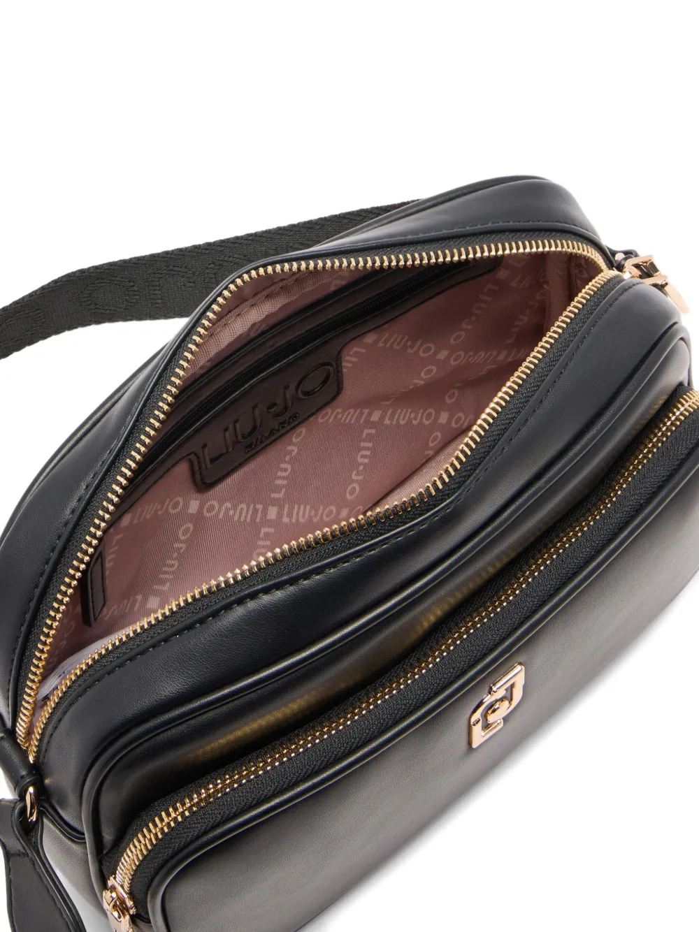 LIU JO medium logo-plaque zip-fastening cross body bag Zwart