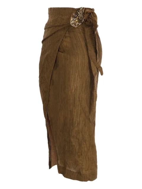 Hamoulet wrap-effect side-slit midi skirt