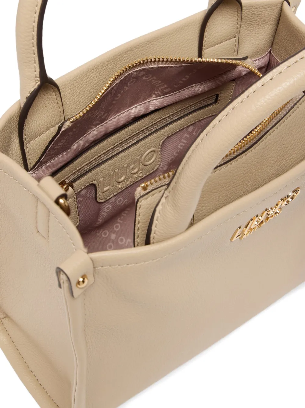 Liu •jo Small Bag With Charm In Neutral