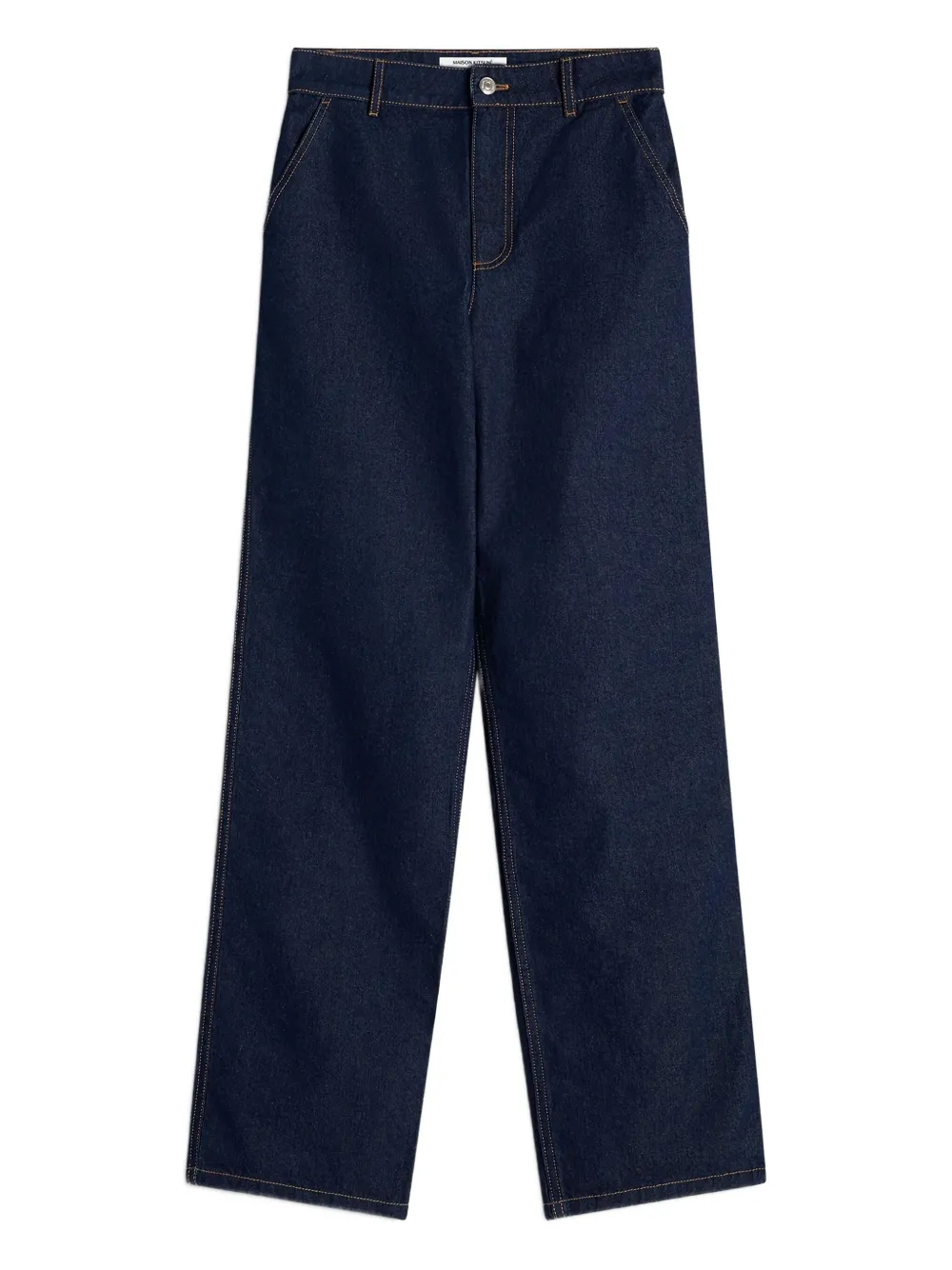 Maison Kitsuné high-waisted cotton jeans Blauw