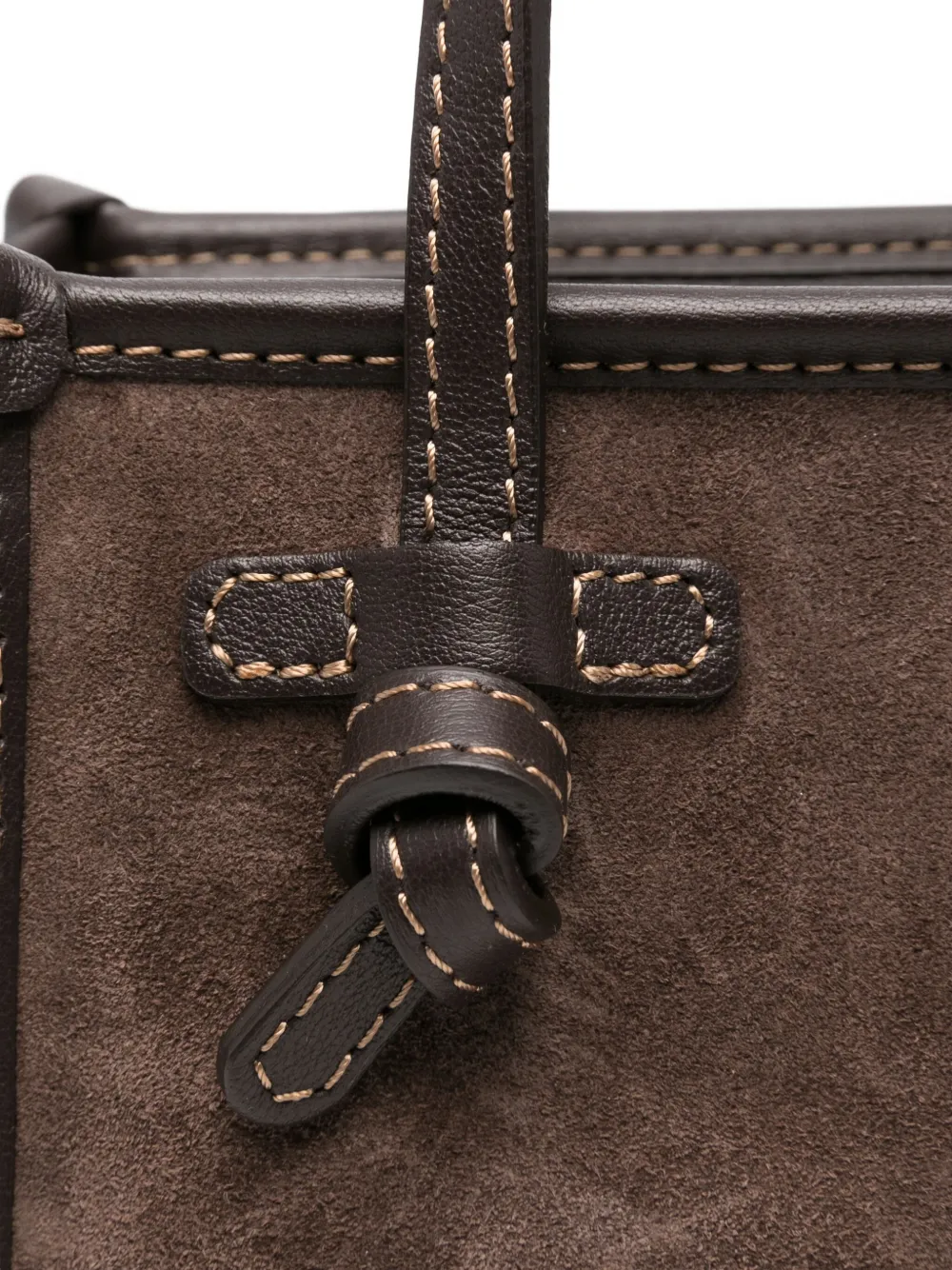 GIANNI CHIARINI Miss Marcella kleine geknoopte suède tas Bruin
