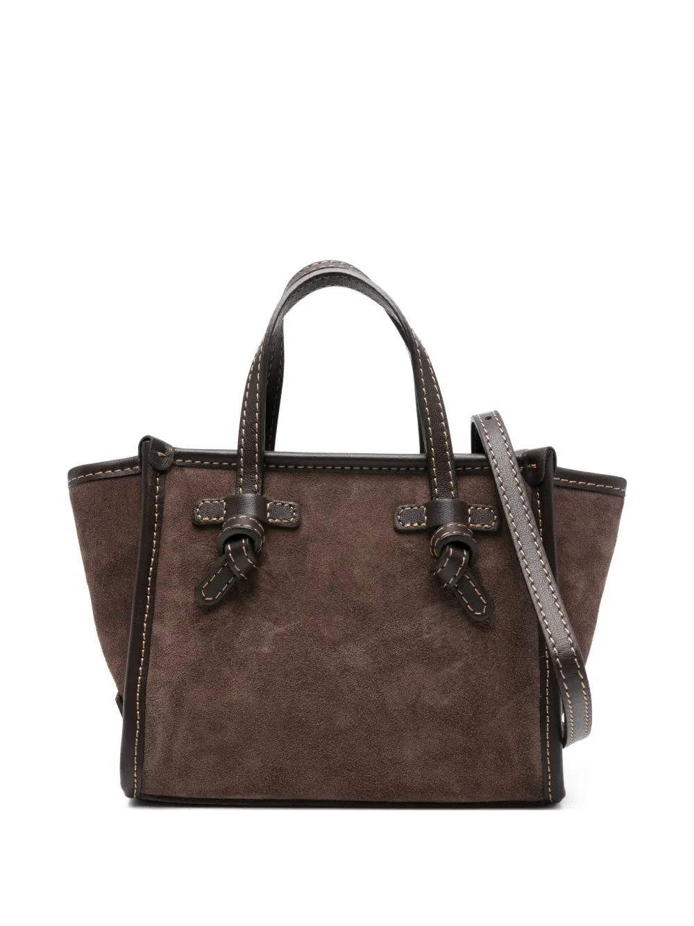GIANNI CHIARINI Miss Marcella kleine geknoopte suède tas Bruin