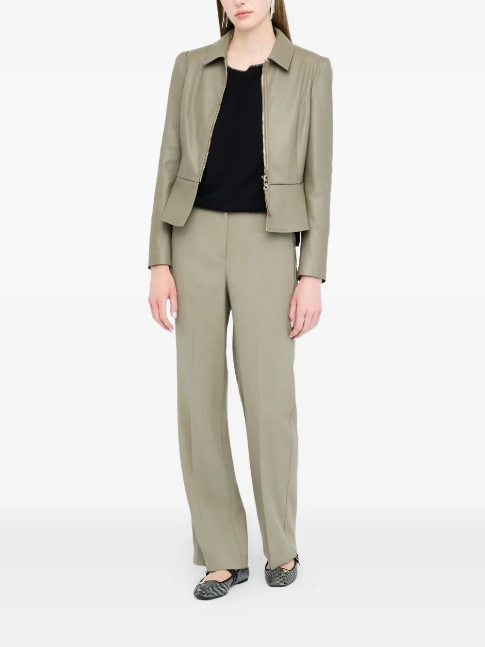 LIU JO pressed-crease trousers Beige