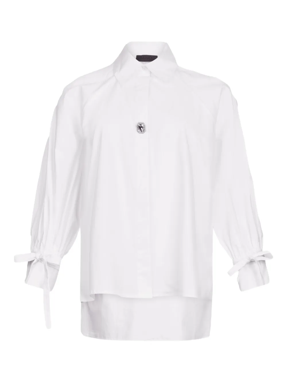 Liu •jo Cotton Shirt With Ties In White